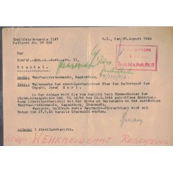 Soldbuch of an Infantry Corporal WH, Josef Ehrl, who committed suicide in 1944