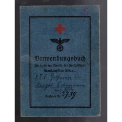 Verwendunsbuch of a Volunteer Nurse DRK Deutsche Rote Kreuz, nurse's personal booklet , Margot Lehmann
