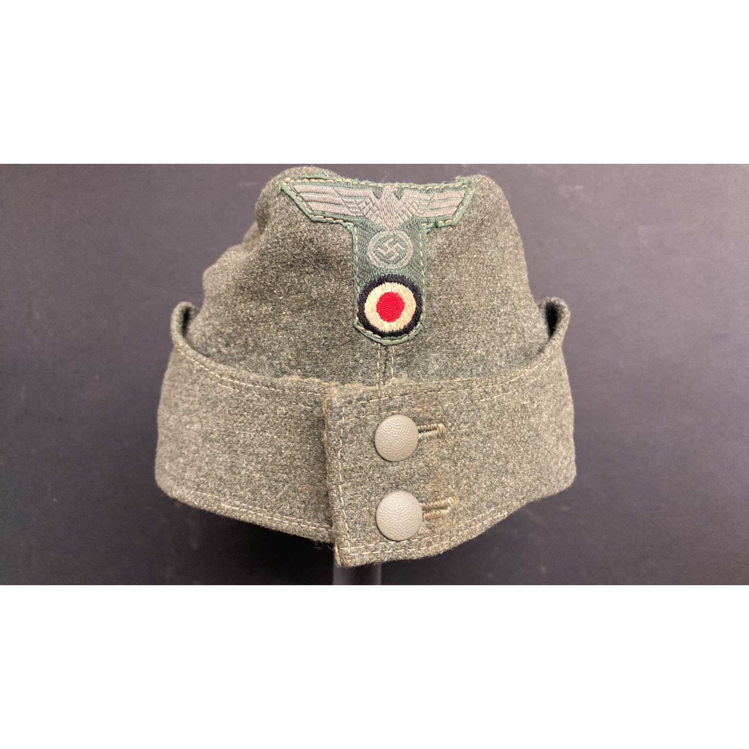 Nice Wehrmacht overseas cap model 1942, made of feldgrau cloth