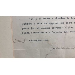 Giuramento originale nella Repubblica Sociale Italiana Guardia Nazionale Repubblicana