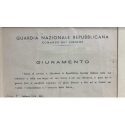 Original oath in the Italian Social Republic National Republican Guard