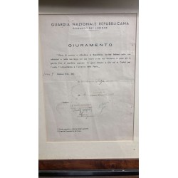 Giuramento originale nella Repubblica Sociale Italiana Guardia Nazionale Repubblicana