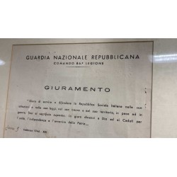 National Republican Guard copy of the oath of office to the Social Republic