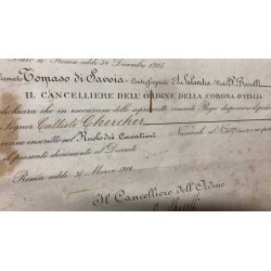 Croce ed attestato Cavaliere della Corona d Italia Vittorio epoca Emanuele III