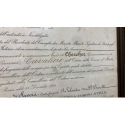 Croce ed attestato Cavaliere della Corona d Italia Vittorio epoca Emanuele III