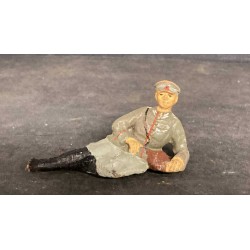 Soldier Officer lying down camp character Elastolin/Lineol
