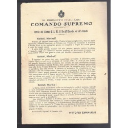 Ordine del Giorno di SM il Re 9 Novembre 1918