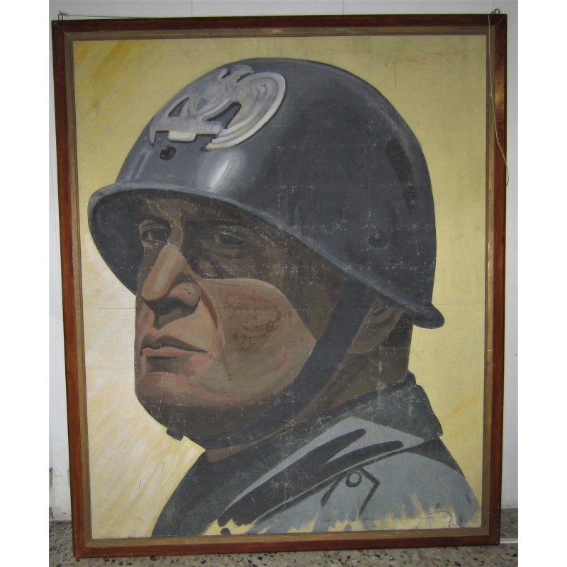 Quadro ritratto del Duce Benito Mussolini a Cortina d Ampezzo