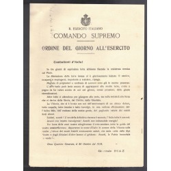 Royal Army Document Order of the Day 30 October 1918 General Diaz