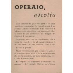 Volantino di propaganda anticomunista edito durante la Repubblica Sociale 1944