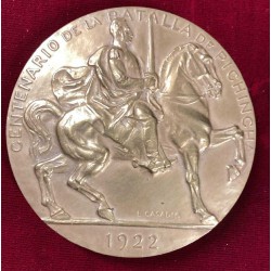 Stupendo medaglione in bronzo commemorativo Battaglia di Pichincha 1822/1922