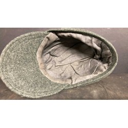 Gray-green M44 Black Brigade RSI cap, in wool cloth with a printed metal skull