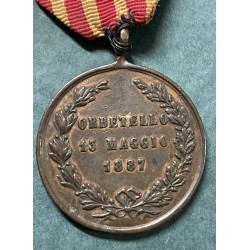 Medaglia in bronzo Inaugurazione Monumento a Garibaldi la Citta di Orbetello 1887