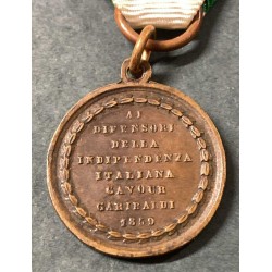Medaglia in bronzo commemorativa battaglie del Risorgimento campagna del  1859