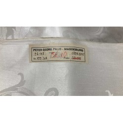 Tovaglia lavorazione a damasco bianco a motivi floreali proveniente dallo Schloss Klessheim and Gastenhaus der Fuhrer