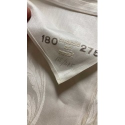 Tovaglia lavorazione a damasco bianco a motivi floreali proveniente dallo Schloss Klessheim and Gastenhaus der Fuhrer