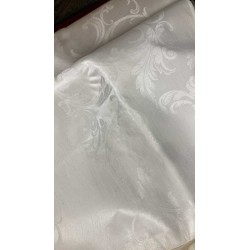 Tovaglia lavorazione a damasco bianco a motivi floreali proveniente dallo Schloss Klessheim and Gastenhaus der Fuhrer