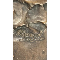 Bronze plaque, to hang on the wall, with effigy of the Duce Benito Mussolini