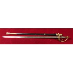 Beautiful sword called Albertina M1833 with mottos on the blade Long Live the King, Long Live Italy