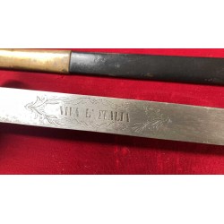 Bellissima spada detta Albertina M1833 con motti sulla lama Viva il Re Viva L Italia