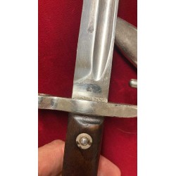 Austrian M95 bayonet with customized handle, WWI, nickel-plated officer's model with engraved deer horn grips.