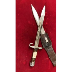Austrian M95 bayonet with customized handle, WWI, nickel-plated officer's model with engraved deer horn grips.