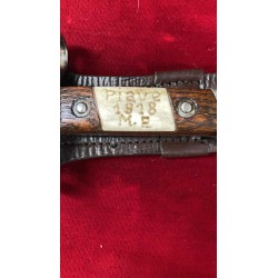 Austrian M95 bayonet with customized handle, WWI, nickel-plated officer's model with engraved deer horn grips.