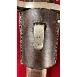 Austrian M95 bayonet with customized handle, WWI, nickel-plated officer's model with engraved deer horn grips.