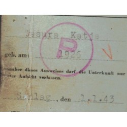 Rare personal identification document Personal Ausweis Ostfrau