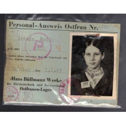 Rare personal identification document Personal Ausweis Ostfrau
