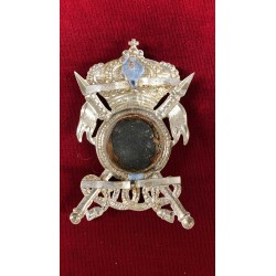 Fregio da colbacco per un Ufficiale del 9° Rgt Lancieri di Firenze , pre 1934