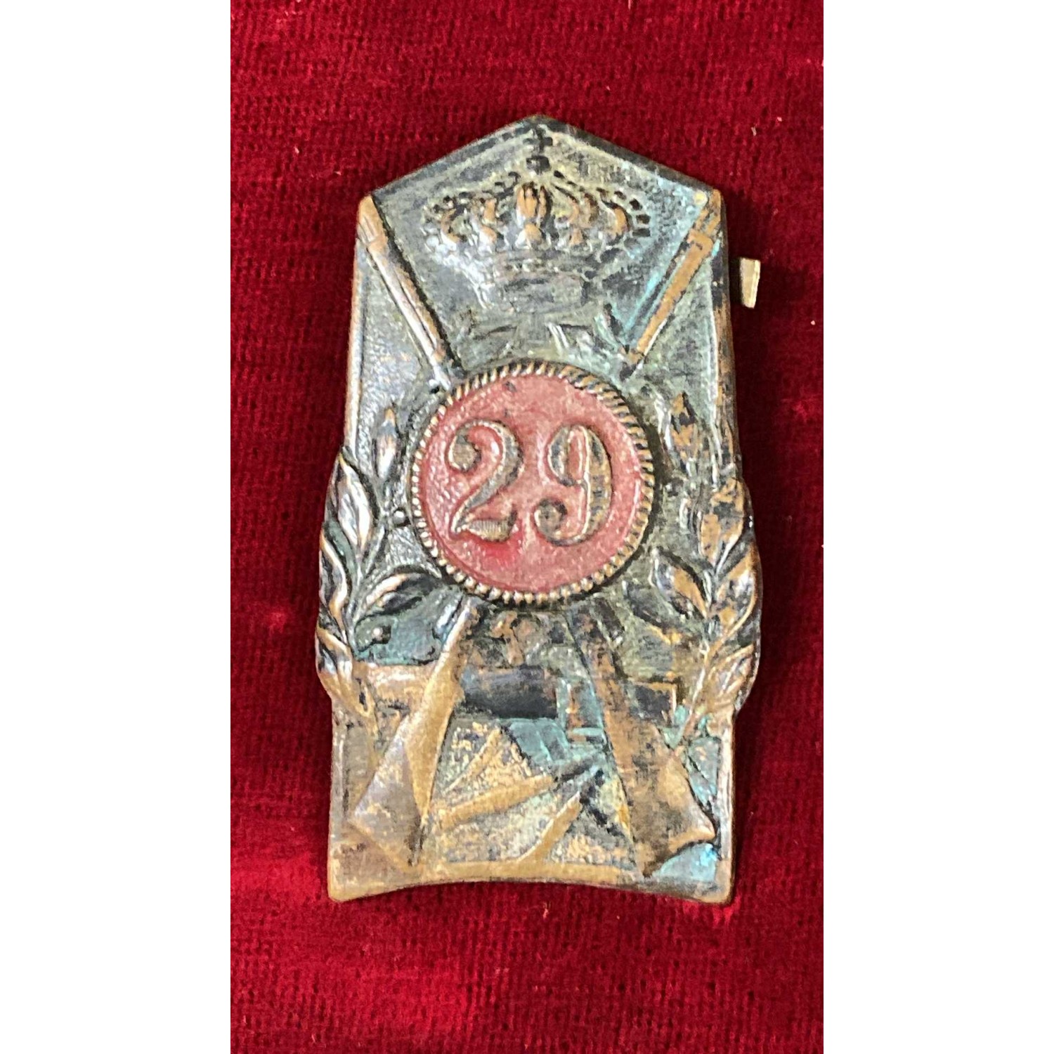 Fregio pentagonale per adrian anni 20 , 29° Rgt Fanteria Territoriale