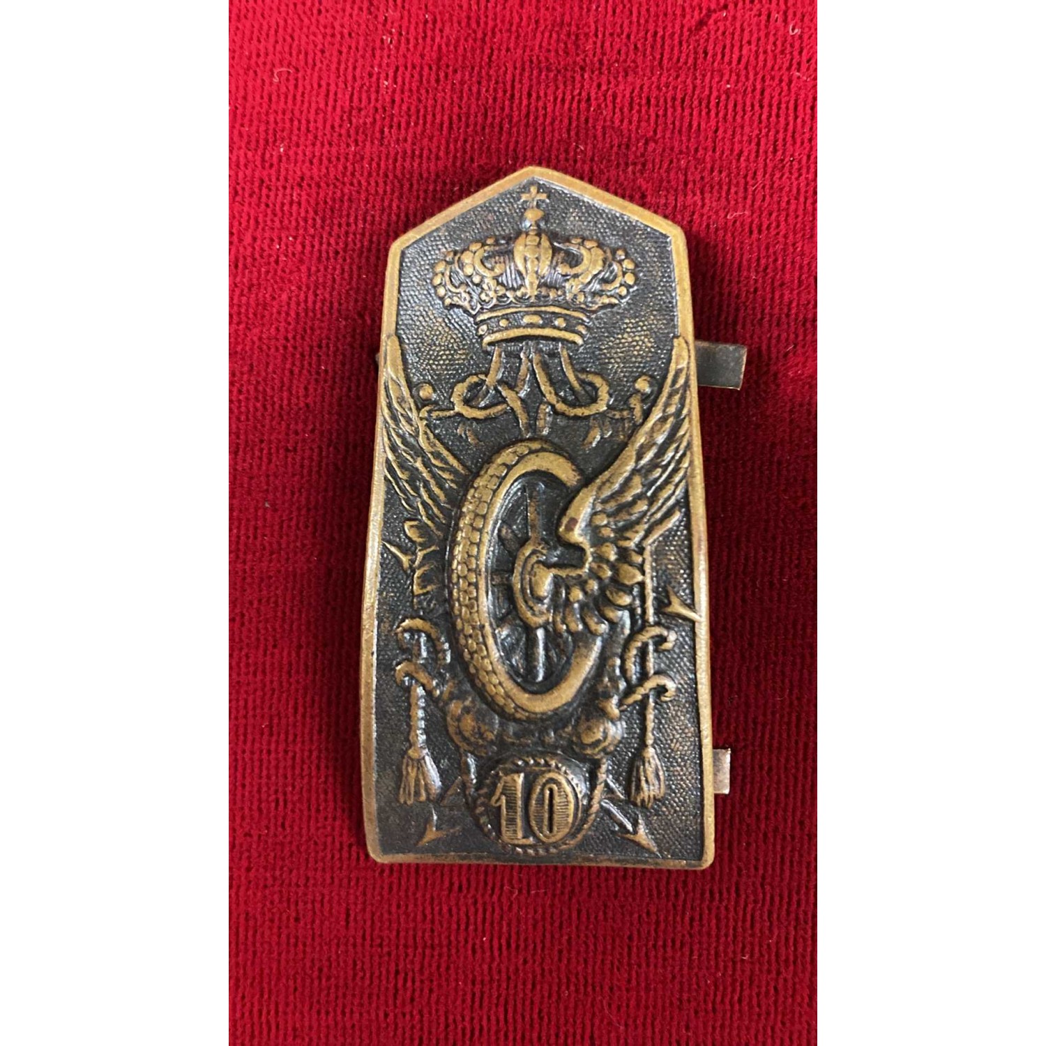 Adrian helmet decoration from the 1920s, 10th Transport Unit