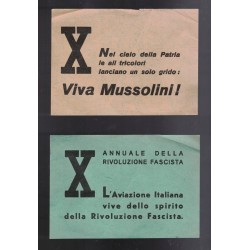 Coppia di volantini di propaganda per la Crociera del Decennale