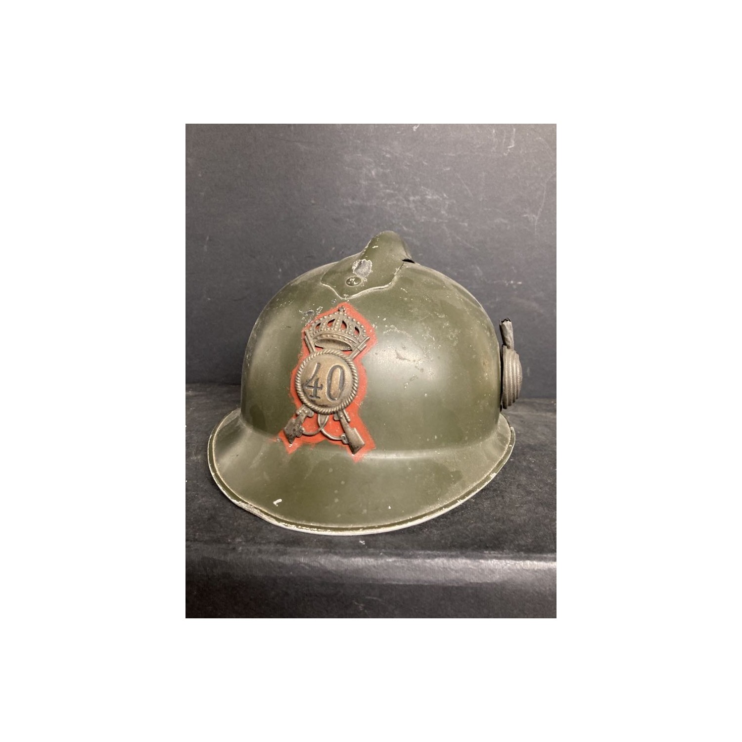 Elmetto Adrian in alluminio da parata per Colonnello Comandante 40° Rgt Fanteria "BOLOGNA"