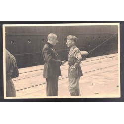 Lot of three photos taken on the return of Italian volunteers from the Spanish Civil War