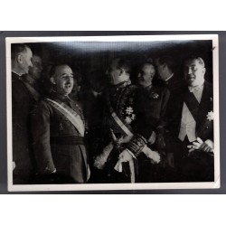 Photo of Caudillo Francisco Franco and Italian diplomat