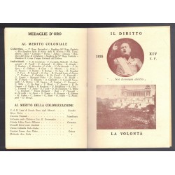Calendarietto tascabile anno 1936 Pro Casa del Soldato Roma