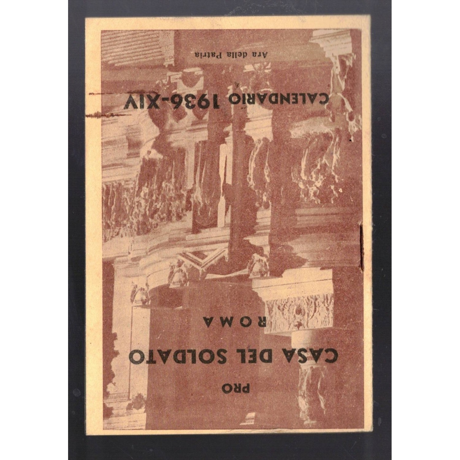 Calendarietto tascabile anno 1936 Pro Casa del Soldato Roma