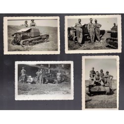 Photo of a CV 35 tank and crew, the photos measure 11.5x8 cm