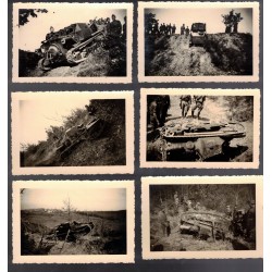 Lot of 12 photos of the CV 35 - L35 Royal Army tank on maneuvers