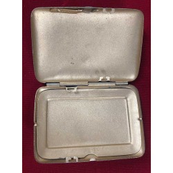 Pill box, metal cigarette case and lithographed photo of the Duce