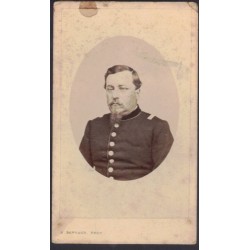 Carte de visite photo of an Italian officer 1848/1859, photo taken by photographer Alphonse Bernoud
