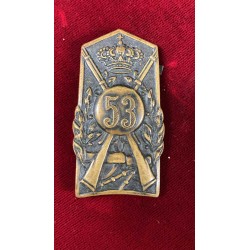 Metal plaque insignia for Adrian helmet, 1920s,  53th Infantry Regiment "UMBRIA"