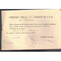 Premilitary booklet 80th Legion MVSN Parma