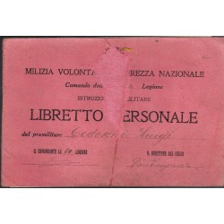 Premilitary booklet 80th Legion MVSN Parma