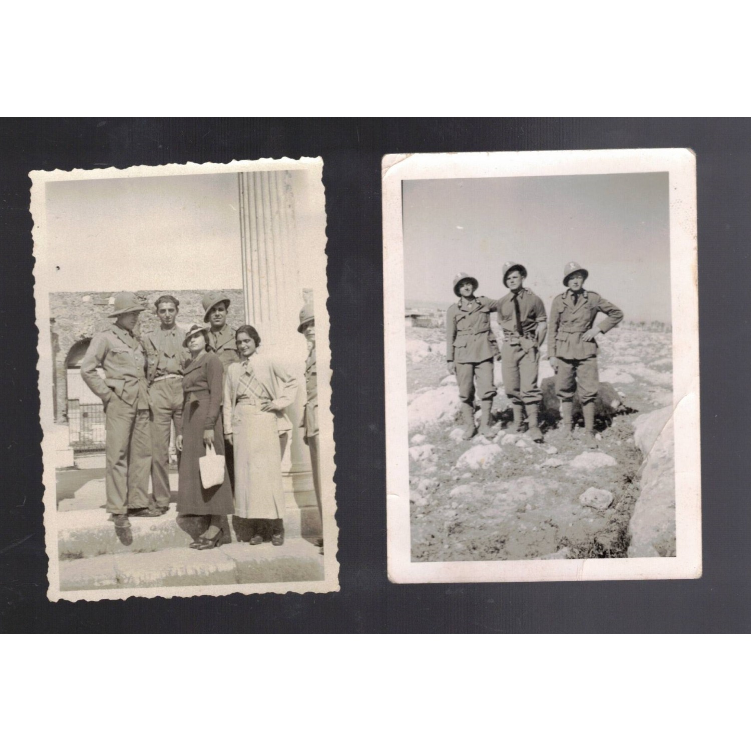 Coppia di foto private di soldati italiani in tenuta tropicale