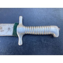 Rare firefighter's dagger from the early 1900s, GNUTTI Brescia, steel blade and aluminum handle, the blade is marked GNUTTI