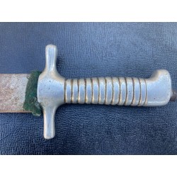 Rare firefighter's dagger from the early 1900s, GNUTTI Brescia, steel blade and aluminum handle, the blade is marked GNUTTI
