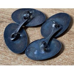 Pair of cufflinks from the 1930s, fascist propaganda with the effigy of the Duce, made of autarchic material